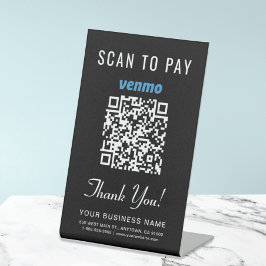 Expositor En L Escanear para pagar código QR de Venmo negro