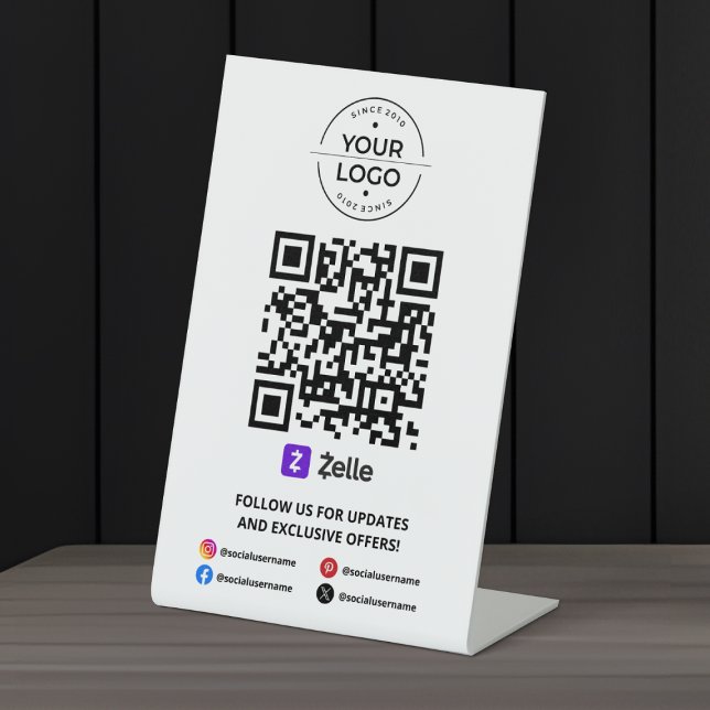 Expositor En L Escanear para pagar código QR de Zelle (Subido por el creador)