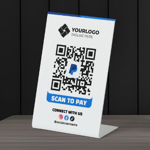 Expositor En L Escanear para Pagar Código QR Pago Logotipo de Pay