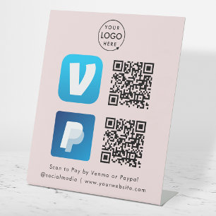Expositor En L Escanear para pagar Código QR Pago Venmo Paypal