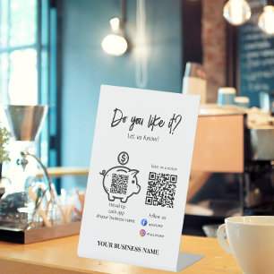 Expositor En L Escanear para pagar código Qr Síguenos moderno en 
