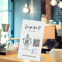 Expositor En L Escanear para pagar código Qr Síguenos moderno en 