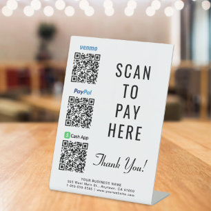 Expositor En L Escanear para pagar códigos QR de Paypal Venmo Cas