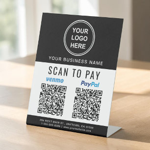 Expositor En L Escanear para pagar códigos QR de Paypal Venmo Log