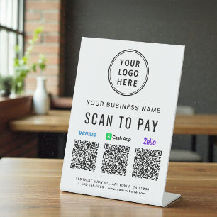 Expositor En L Escanear para pagar códigos QR de Venmo Zelle Cash
