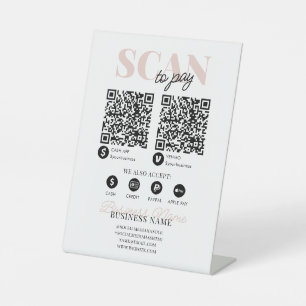 Expositor En L Escanear para pagar el código QR Moderno del negoc