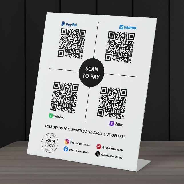 Expositor En L Escanear para pagar el código QR PayPal, Venmo, Ap (Subido por el creador)