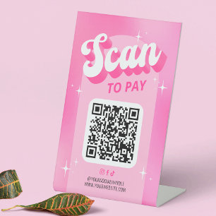 Expositor En L Escanear para pagar el código QR Tienda de moda Gi