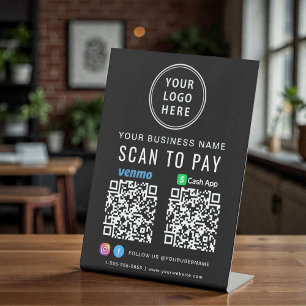 Expositor En L Escanear para pagar el logotipo CashApp Venmo QR C