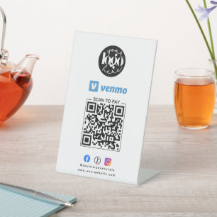 Expositor En L Escanear para pagar el logotipo comercial de códig