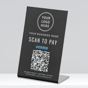 Expositor En L Escanear para pagar el logotipo de código QR de Ve