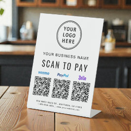 Expositor En L Escanear para pagar Logotipo de códigos QR de Payp