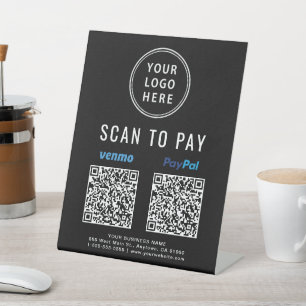 Expositor En L Escanear para pagar los códigos QR de Venmo Paypal