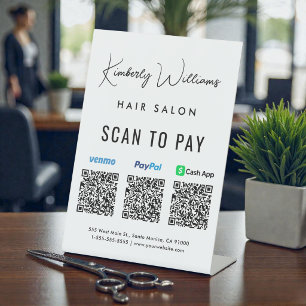 Expositor En L Escanear para pagar Paypal Venmo CashApp Código QR