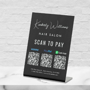 Expositor En L Escanear para pagar Paypal Venmo CashApp QR Code B