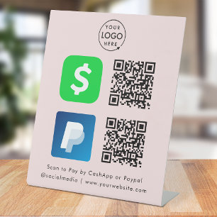 Expositor En L Escanear para pagar Pink de pago de código QR de
