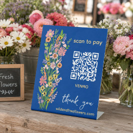 Expositor En L ESCANEAR PARA PAGAR QR Florista Flores Pintadas a 