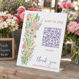 Expositor En L ESCANEAR PARA PAGAR QR Floristería Flores Pintadas