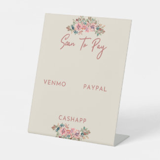 Expositor En L Escanear para pagar tema floral