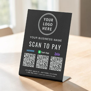 Expositor En L Escanear para pagar Venmo Zelle CashApp Código QR 