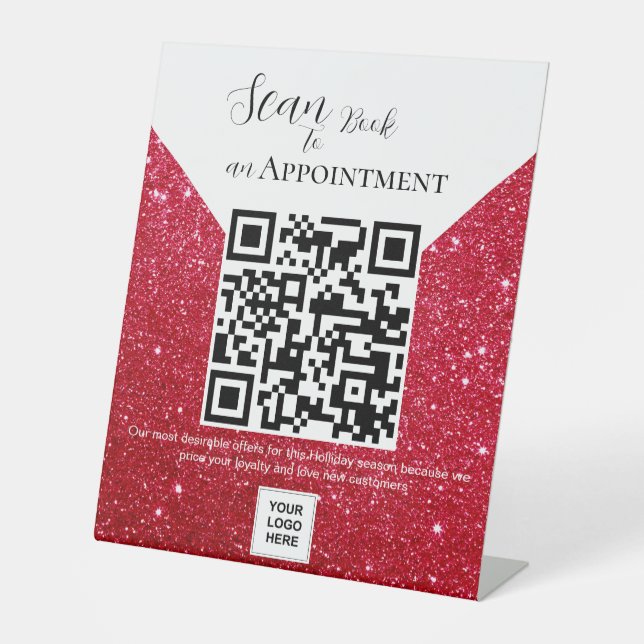 Expositor En L Escanear para reservar una cita Código QR Rótulo P (Anverso)