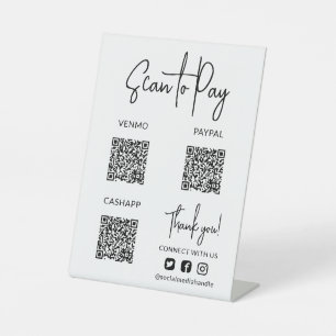 Expositor En L Escaneo blanco para pagar códigos QR iconos de med