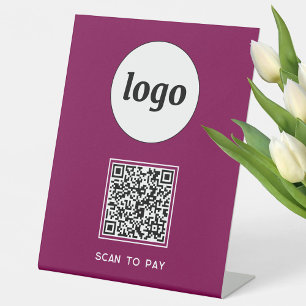 Expositor En L Escaneo comercial con logotipo de código QR para p