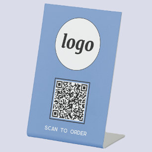 Expositor En L Escaneo comercial con logotipo de código QR para p