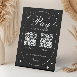 Expositor En L Escaneo Comercial Para Pagar 2 Códigos QR Minimali