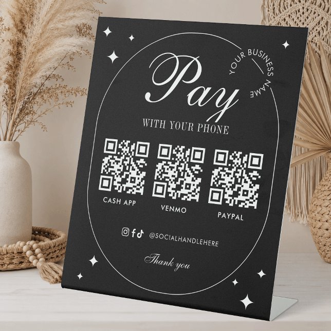 Expositor En L Escaneo Comercial Para Pagar 3 Códigos QR Simple M (Subido por el creador)