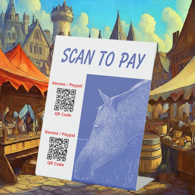 Expositor En L Escaneo comercial para pagar aquí 2 códigos QR Rót (Front with Background)
