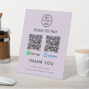 Expositor En L Escaneo de código QR de Venmo de App de efectivo p