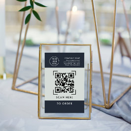 Expositor En L Escaneo de código QR para ordenar | Logotipo de em