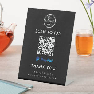 Expositor En L Escaneo de código QR profesional de Paypal para pa