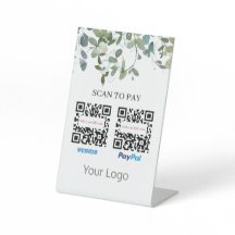 Escaneo de código QR verde para pagar tu logotipo