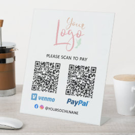 Expositor En L Escaneo de logotipo DIY para pagar el Rótulo peato