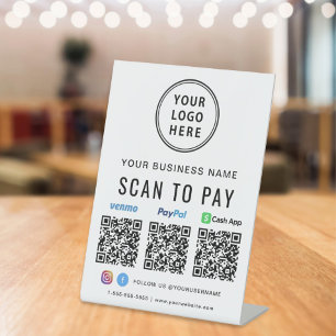 Expositor En L Escaneo de logotipos para pagar códigos QR de Payp