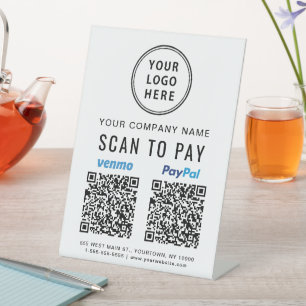 Expositor En L Escaneo de logotipos para pagar códigos QR Venmo d