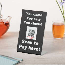 Expositor En L Escaneo de Negra Funny Mínimo para Pagar Código QR