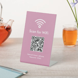 Expositor En L Escaneo rosa para Personalizado WiFi código QR Pro