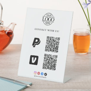Expositor En L Escaneo Simple para Pagar Logotipo Empresarial Cód