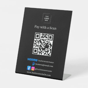 Expositor En L Escáner de código QR negro sitio web empresarial p