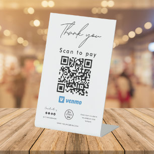 Expositor En L Escáner de logotipo de código QR en Venmo para pag