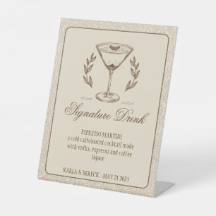 Expositor En L Espresso Martini Boda de bebidas con firma