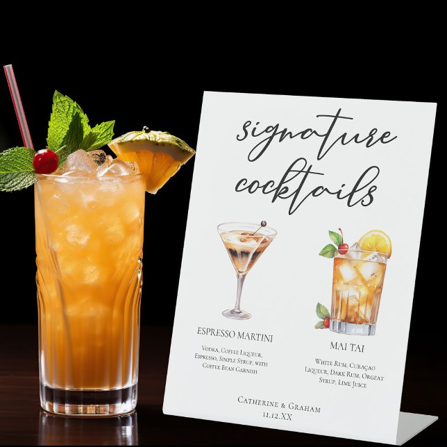 Expositor En L Espresso Martini Mai Tai Cocktails Menú Boda (Subido por el creador)