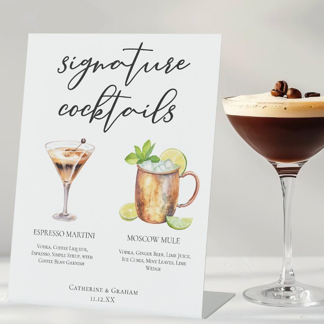 Expositor En L Espresso Martini Moscovita Cocktail Menú Boda (Subido por el creador)