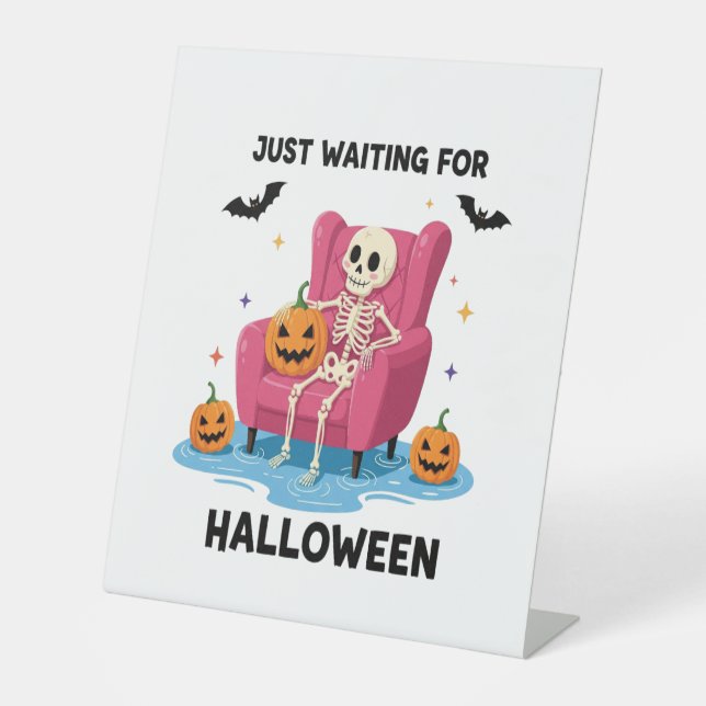Expositor En L Esqueleto esperando Halloween (Anverso)