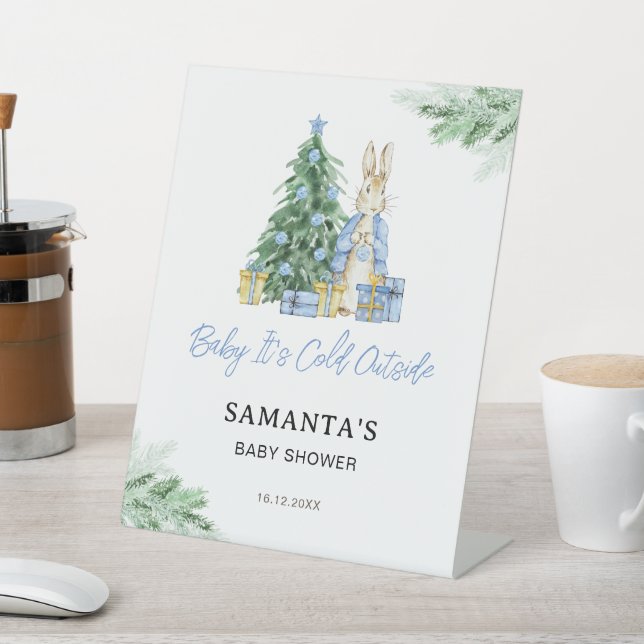 Expositor En L Está frío fuera del Rótulo de Baby Shower (In Situ)