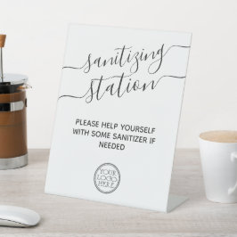 Expositor En L Estación de anitización mínima moderna con segurid