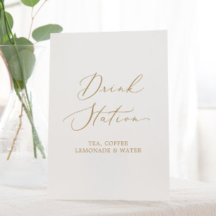 Expositor En L Estación de bebidas de Boda Delicate Gold Calligra
